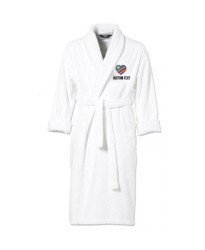 Democratic Republic of Congo Flag Heart Shape Embroidery Logo with Custom Text Embroidered Bathrobes