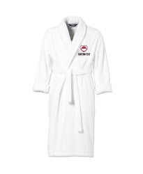 Greenland Flag Heart Shape Embroidery Logo with Custom Text Embroidered Bathrobes