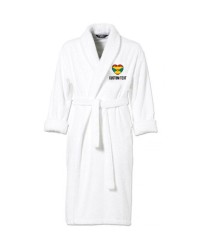 Grenada Flag Heart Shape Embroidery Logo with Custom Text Embroidered Bathrobes