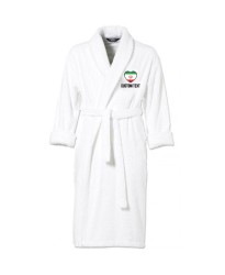 Iran Flag Heart Shape Embroidery Logo with Custom Text Embroidered Bathrobes