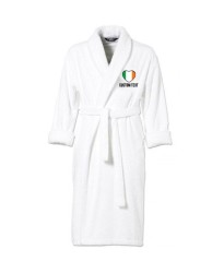 Ireland Flag Heart Shape Embroidery Logo with Custom Text Embroidered Bathrobes