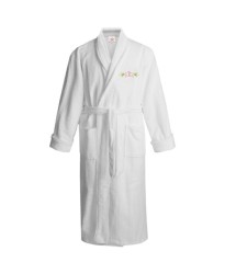 Entwined hearts logo embroidered Bathrobe