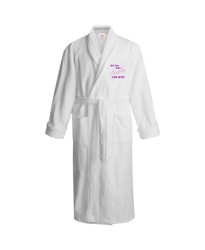 Happy weddig logo embroidered Bathrobe