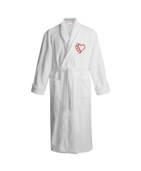 Many hearts logo embroidered Bathrobe